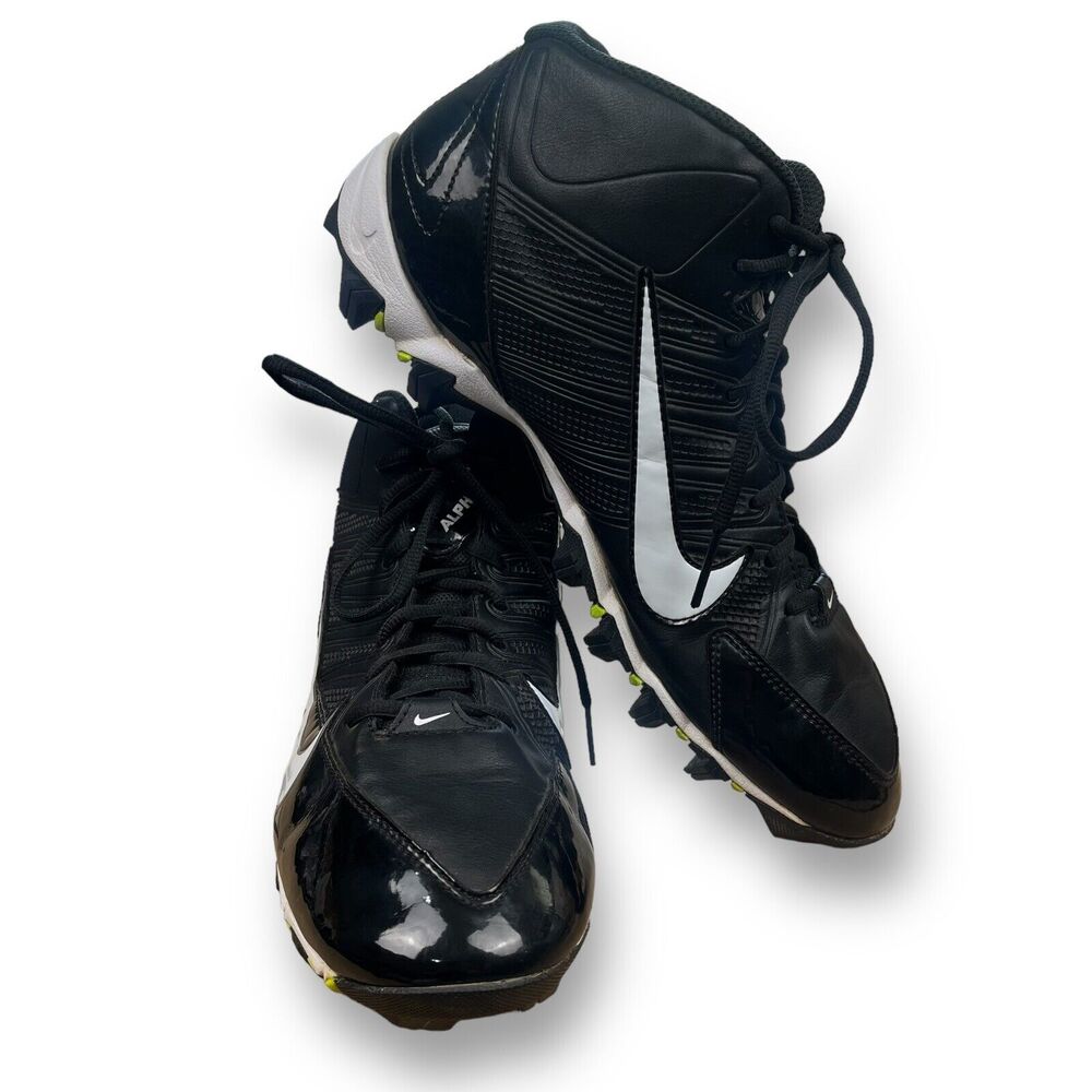 Nike Alpha Shark FastFlex Size 10.5 Black Mens Football Cleats 642770-001 EUC